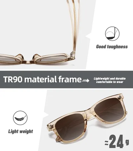 Vista 55 de MEETSUN Polarized Sunglasses for Women Men Classic Retro Square Frame Driving Sun Glasses UV Protection