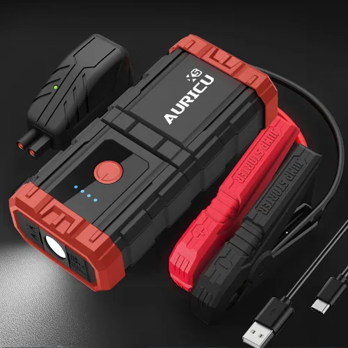 Vista 9 de X5 1000A Jump Starter Paquete de refuerzo de batería de litio de 12 V, caja de salto portátil, banco de energía y cables de puente para motores