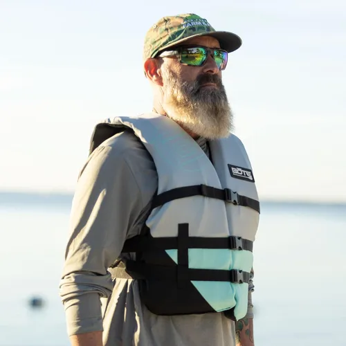 Vista 2 de BOTE Chaleco salvavidas universal de espuma unisex para adultos, chaleco salvavidas para adultos, aprobado por USCG, hebillas ajustables PFD