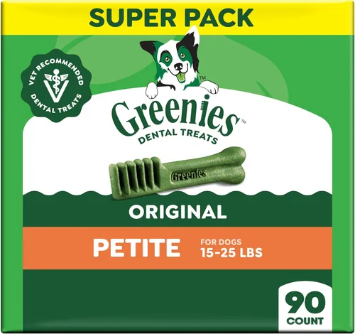 Vista 14 de Greenies Golosinas dentales naturales para perros adultos recomendadas por veterinarios, tamaño pequeño, sabor original, paquete de 3 onzas, 5