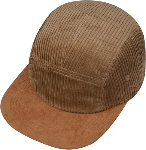 Vista 3 de CLAPE Gorra de béisbol de 5 paneles de ala plana Snapback Gorra de Campamento Ajustable Gorra de Pana Sombrero de Papá Sombrero de Suede Peak Ball