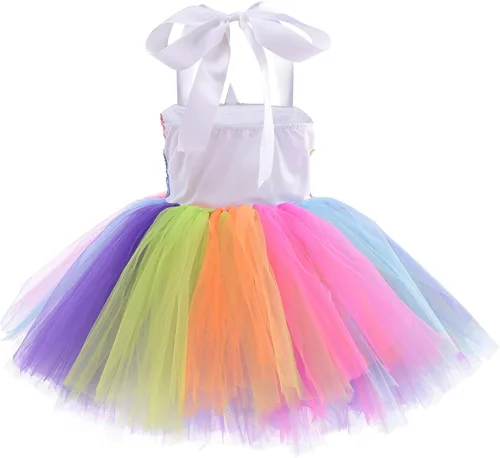 Vista 3 de Soyoekbt Unicorn Costume for Girls Birthday Gifts Kids Unicorn Tutu Dress with Headband Wing for Unicorn Party 1-10Year