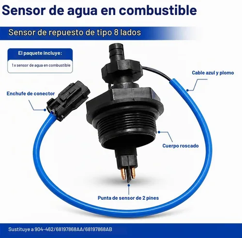 Vista 3 de Hoypeyfiy Sensor de Agua en Combustible, Sensor de Tipo de 8 Lados de Repuesto para Ram 2500 3500 4500 5500 6.7L