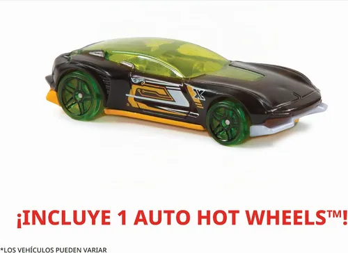 Vista 4 de Alfombra de fieltro gigante con vehículo, Hot Wheels