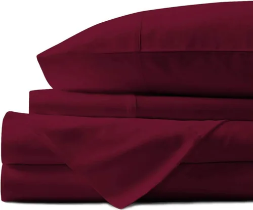Vista 19 de Juego de cama de 5 piezas, 100% algodón egipcio de 600 hilos, fundas de almohada y sábana bajera con bolsillo extra profundo, ropa de cama suave