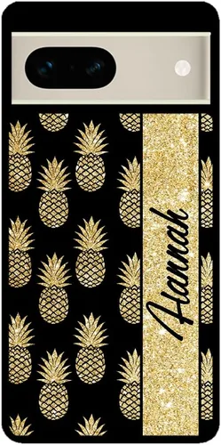 Vista 2 de Gold Pineapple - Funda de goma negra personalizada compatible con Google Pixel 10, 10 Pro, 10 Pro XL, 9a, 9 Pro, Pixel 9, Pixel 9 Pro XL, 8a, 8 Pro