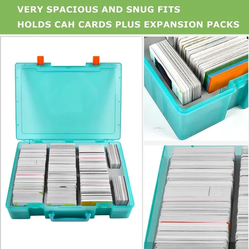 Vista 4 de ALKOO 2200+ Caja grande de almacenamiento para cartas de intercambio para niños contra la madurez, organizador de barajas C.A.H MTG para cartas
