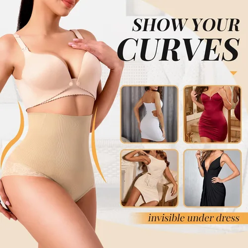 Vista 3 de Ropa interior con control de abdomen para mujer, ropa interior moldeadora de cintura alta, sin costuras, faja moldeadora
