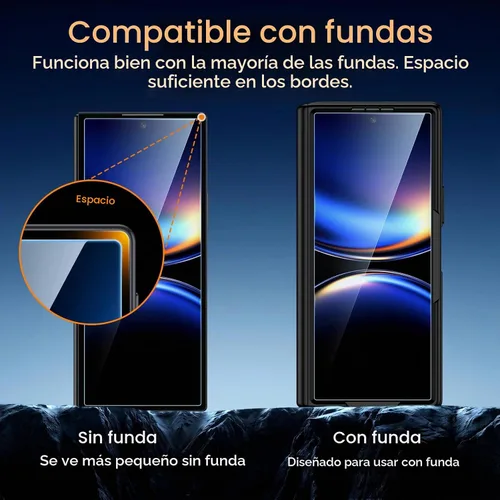 Vista 2 de TAURI 2 Pack for Samsung Galaxy Z Fold 8 Ultra Privacy Screen Protector Negro