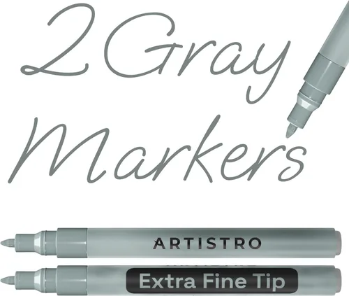 Vista 25 de Artistro 2 marcadores de pintura acrílica negros - 3mm marcadores de punta media - Perfectos para manualidades, proyectos de arte y más