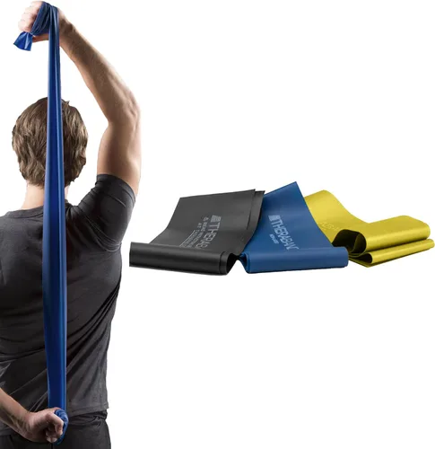 Vista 13 de THERABAND Juego de bandas de resistencia, bandas elásticas para ejercicio y terapia física, entrenamiento de fuerza para fitness superior e inferior