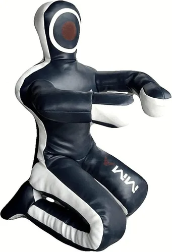 Vista 10 de Bestzo MMA Martial Arts - Saco de boxeo brasileño para Jiu Jitsu, posición sentada, manos sin llenar en la parte delantera Azul