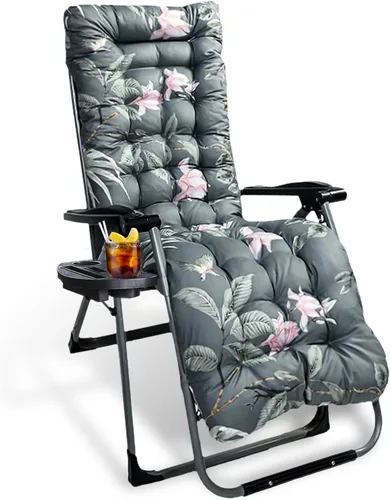 Vista 15 de Moclever Zero Gravity - Cojín para silla de 67 x 22 x 3 pulgadas, almohadilla reclinable acolchada gruesa con 6 lazos seguros, cojín de apoyo suave