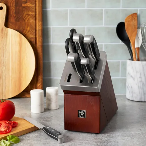 Vista 9 de HENCKELS Statement - Juego de 7 piezas de cuchillos afilados como una navaja con mango blanco, cuchillo de chef, cuchillo de pan, cuchillo