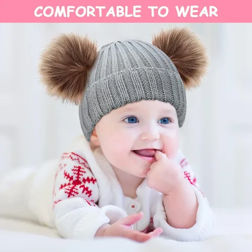 Vista 4 de Paquete de 4 gorros de invierno para niños de 1 a 6 años