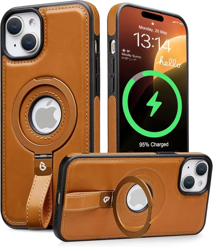 Vista 20 de Butaiga - Funda para iPhone 12 Pro Max con correa de cuero, soporte de anillo, color negro Finger Loop, Relieve Smartphone Pinky Strain