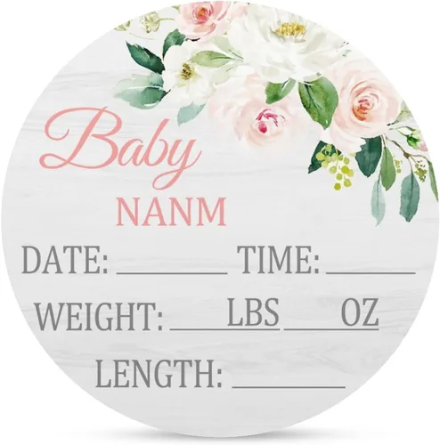 Vista 13 de Letrero de anuncio personalizado para recién nacido, letrero de anuncio de nombre de bebé para hospital, regalos de baby shower, para niñas recién