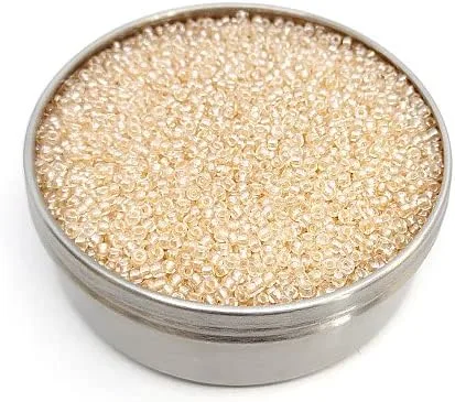 Vista 9 de Cuentas de semillas Rocailles PRECIOSA de 0.71 oz 10/0 (aprox. 0.091 in), arcoíris marfil