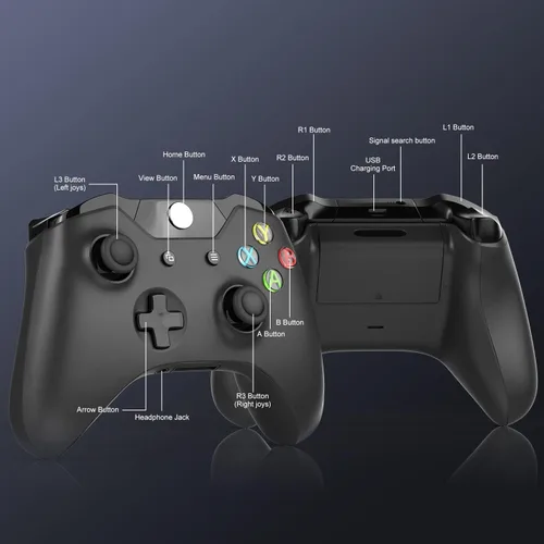 Vista 5 de Controlador inalámbrico para Xbox One PC Game Controller Compatible con Xbox Series XSXbox OneXbox One SOne X (negro)