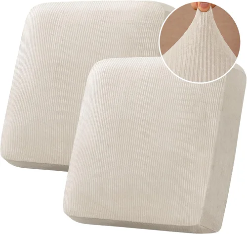 Vista 96 de H.VERSAILTEX Funda de cojín elástica de terciopelo para sofá, funda de cojín de felpa para cojines de silla, protector de muebles, cojín de asiento