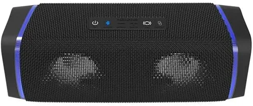 Vista 3 de Memphis MFLOWBTK Flow - Altavoz inalámbrico Bluetooth y auxiliar, resistencia al agua IPX7, color negro