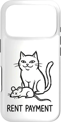 Vista 30 de Pago de alquiler Humor divertido gato para gato papá gato mamá caso para iPhone 17
