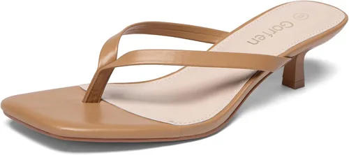 Vista 12 de Sandalias de tacón de gatitos para mujer, con puntera cuadrada, sin cordones, sandalias de tacón de 2 pulgadas, sandalias de fiesta, sandalias
