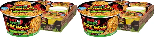 Vista 5 de Nissin Sopa de fideos ramen caliente y picante, ardiente caliente, 3.32 onzas (paquete de 6)