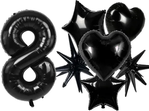 Vista 12 de TONIFUL Globos grandes de helio de letras B negras grandes de 40 pulgadas, globos de aluminio Mylar para decoración de suministros de fiesta