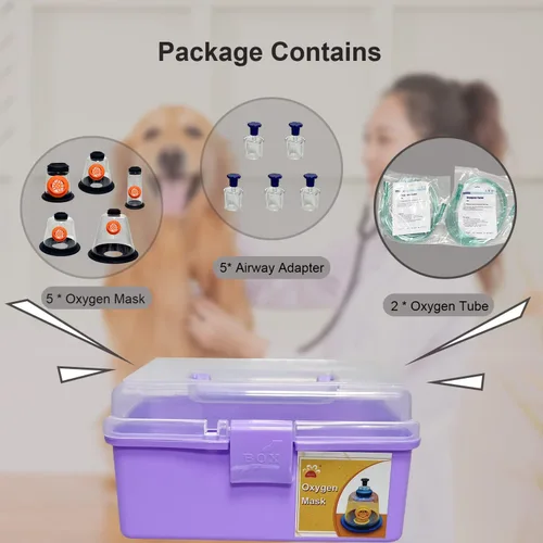 Vista 8 de Juego de máscaras de oxígeno para mascotas, ayuda respiratoria diseñada por veterinarios para perros, gatos, pájaros, animales, 5 tamaños, fácil
