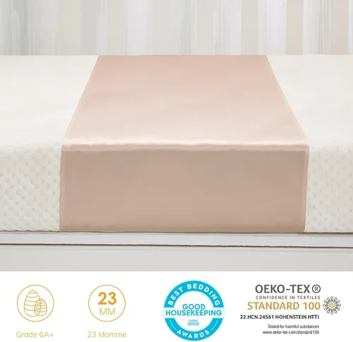 Vista 3 de PROMEED - Funda de cuna de seda de morera 100% para bebé, prevención de la pérdida de cabello, funda premium de 23 momme de seda natural
