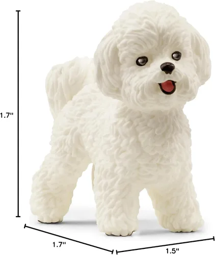 Vista 6 de Schleich Farm World - Figura de perro de juguete Bichon Frise - Juguetes de animales de granja para niños y niñas - Niños a partir de 3 años