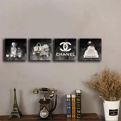 Vista 5 de Meetdeceny Arte de Pared de Moda para Sala de Estar - Decoración de Pared en Blanco y Negro para Habitaciones de Mujeres y Niñas - Impresiones