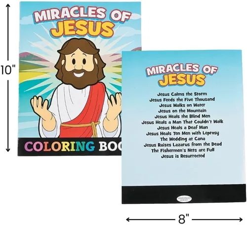 Vista 2 de Fun Express - Libro para colorear Milagros de Jesús - Papelería - Libros de actividades - Libros para colorear - 12 piezas