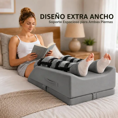 Vista 10 de Almohadas de Elevación de Piernas Ajustables de 3 Alturas para Después de Cirugía–Refuerzo de Espuma Viscoelástica para Ambas Piernas, con Soporte