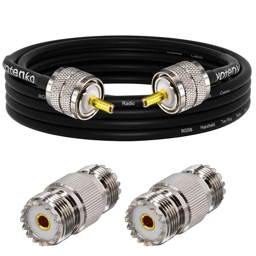 Vista 46 de Cable de puente PL259 de 1 pie - Cable coaxial RG58 de 15 pulgadas corto 50 ohmios coaxial para medidor SWR radio de radioaficionado radio CB
