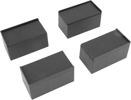 Vista 5 de Rectangular Stackable Furniture Risers Set, Rubber Elevated Support Blocks for Beds, Couches, Desks, and Sofas with 4 Inch Height