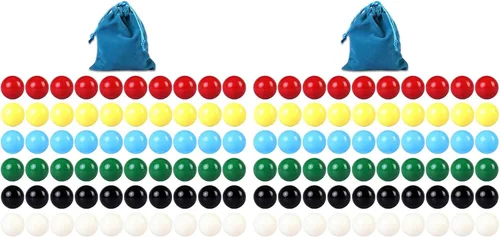 Vista 8 de Bolas de canicas de repuesto de juego de 9/16 pulgadas, 60 bolas acrílicas de color sólido para damas chinas, juego de agravación, decoración