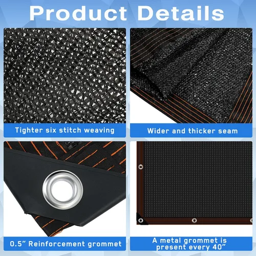 Vista 3 de Riakrum Cubierta de red de hojas de piscina de 20 x 40 pies, rectangular, color negro, cubierta de malla para estanque para piscinas enterradas que