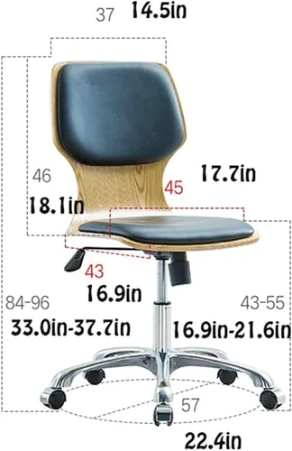 Vista 2 de Office Desk Chairs Office Chair Height Adjustable Desk Chair Thick Cushion Computer Chair Armless Rotating Managerial Chairs Home Executive Chairs