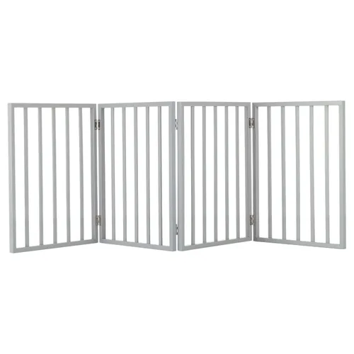 Vista 3 de Puerta para mascotas de interior - Puerta plegable de 3 paneles para escaleras o puertas - Valla para mascotas independiente de 54x23.75 pulgadas