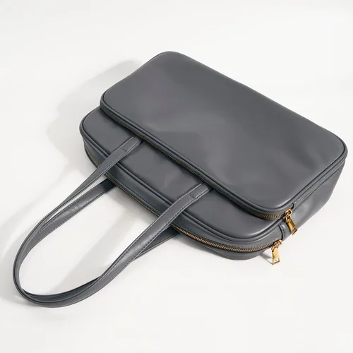 Vista 5 de Bolsa de mano para computadora portátil de 14 pulgadas para hombres y mujeres, maletín de negocios, oficina, viajes, trabajo, bolsa de transporte