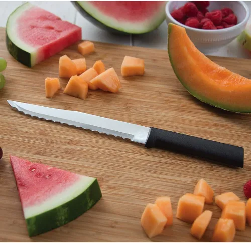 Vista 4 de Rada Cutlery Ultimate - Juego de regalo de 15 piezas con afilador de borde rápido, cuchillas de acero inoxidable, mango negro