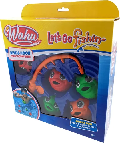 Vista 6 de Wahu Let's Go Fishin' - Juego de 6 juguetes de piscina y baño para niños a partir de 5 años, juego de juguetes de agua de pesca para niños con 1