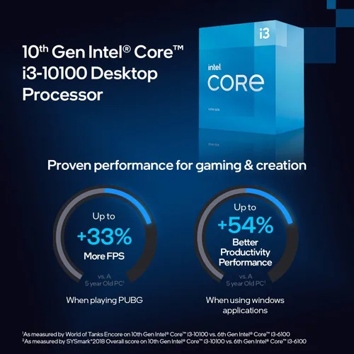 Vista 8 de Intel Core i3-10100 Procesador de escritorio 4 núcleos hasta 4.3 GHz LGA1200 (chipset Intel serie 400) 65W, número de modelo: BX8070110100