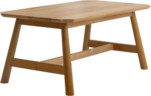Vista 7 de CIMOTA Mesa auxiliar, mesa central rectangular moderna de mediados de siglo, mesa de té de madera natural maciza para sala de estar, acabado