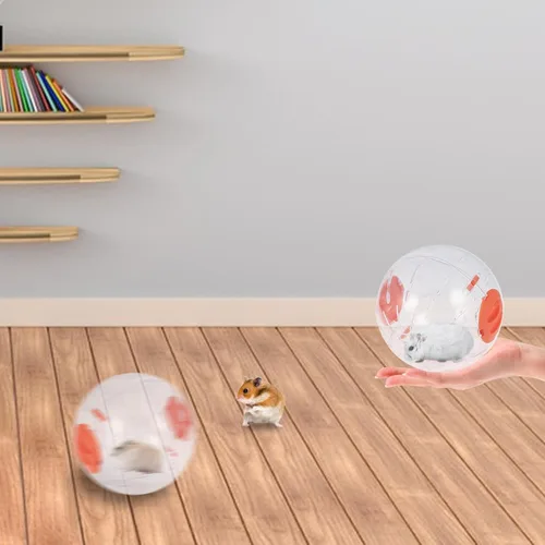 Vista 6 de Andiker Bola de hámster transparente de 5.52 pulgadas con agujeros transpirables, fácil de instalar, pelota de ejercicio para animales pequeños