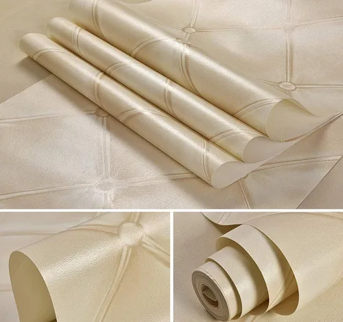 Vista 5 de QIHANG - Papel pintado de imitación de piel suave con diseño de diamante para dormitorio, TV, hotel, fondo de pantalla, 1.73 pulgadas de ancho x