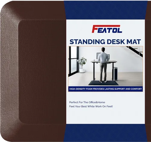 Vista 11 de FEATOL Tapete antifatiga para estar de pie, 9/10 extra grueso, ergonómico, de pie, cómodo tapete de espuma viscoelástica para estar de pie en casa