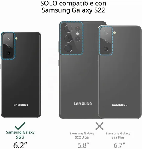 Vista 2 de iCoverCase para Samsung Galaxy S22 - Funda tipo cartera con soporte y bolsillos para tarjetas, funda de piel sintética con cierre magnético